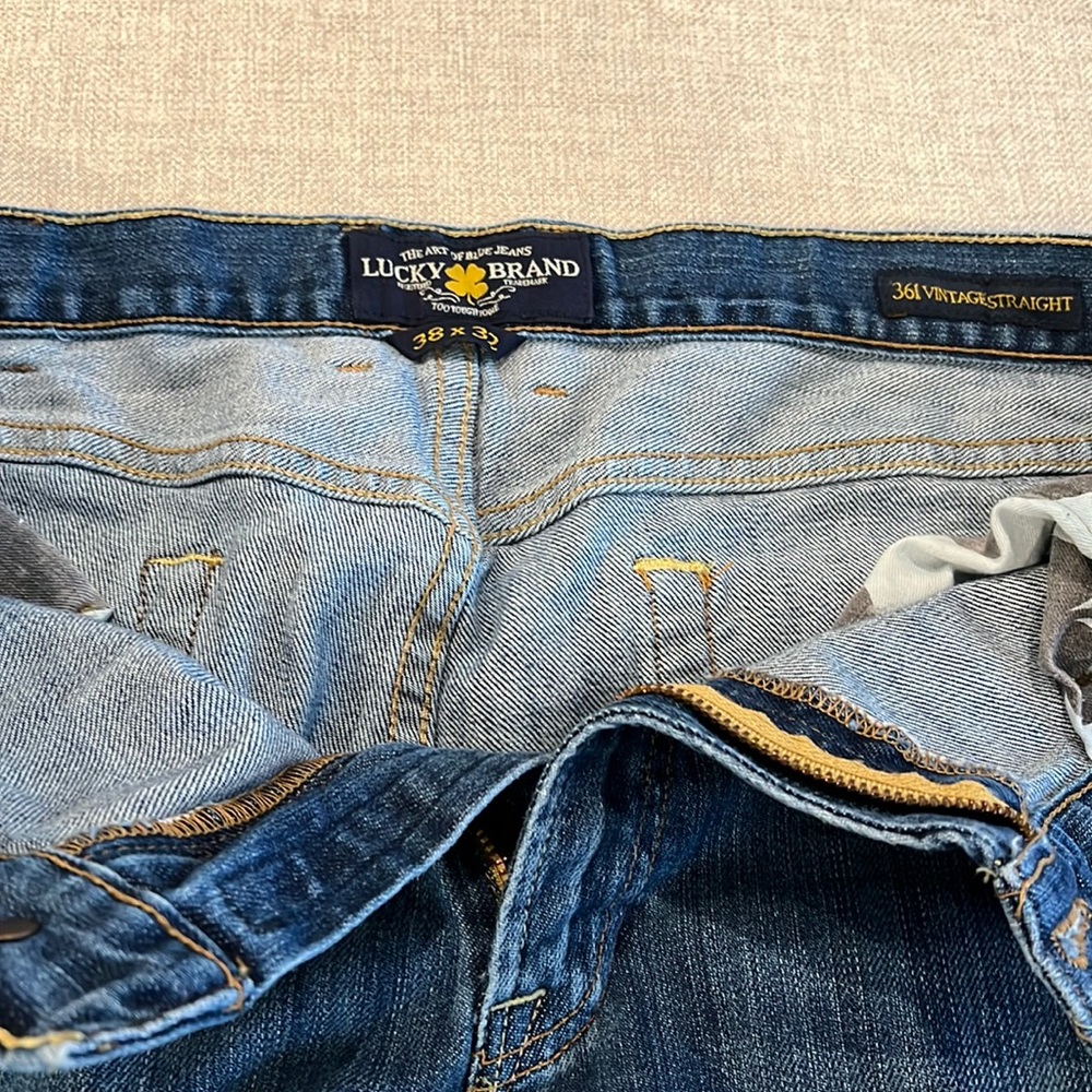 Lucky Brand 361 Vintage Straight Blue Jeans 38x32